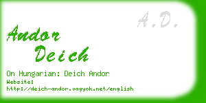 andor deich business card